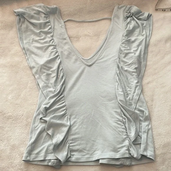 Willow & Clay Light Blue Ruffle Blouse size XS - Picture 2 of 7